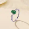 Anel Yuebaozhu S925 Prata Esterlina Diamante Cabacinha Jade Citrino Sorte, Anel de Luxo Leve Vintage de Alta Qualidade Atacado