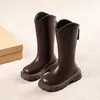 Botas para Niña 2026 Nuevas Botas Largas de Otoño e Invierno Botas Altas para Niños Botas Martin de Invierno para Niñas Botas de Cuero de Caña Alta con Forro de Felpa