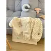 Conjunto de verano para bebé: conjunto de camiseta de manga corta con oso y pantalones de linterna infantiles de dibujos animados, holgados y ligeros