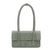 Bolsa de PU para Mujer Nueva Primavera 2026 Bolso de Hombro de Cuero con Cera de Aceite Moda Tendencia Color Verde Frijol Bolso de Axila Bolso Mensajero