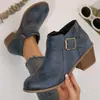 Botines de tacón grueso con punta fina estilo francés para mujer, nueva colección otoño/invierno 2026, botas negras de tacón alto versátiles y de moda con cremallera lateral