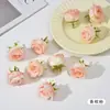 Flor de simulación cabezas de flor de rosa pequeña ramo corona de rosa de boda accesorios de decoración hechos a mano materiales horquilla diy accesorios de flor