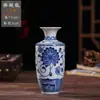 Nuevo Estilo Chino Sala de Té Hotel Librero Adornos Retro Cerámica de Porcelana Azul y Blanca Jarrón Florero Conjunto de Exhibición para Arreglos Florales
