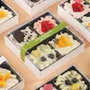 Caixa de Bolo Joy Tendência Quatro Peças Embalagem de Sobremesa Descartável Creme Pequeno Quatro Compartimentos Panificação Caseira