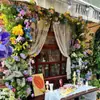 Jardín de Monet Popular Check-In Paisajismo Cascada de Flores Artificiales Arreglo Tienda Check-In Ventana de Flores Artificiales Decoración