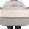 Cesta de Almacenamiento Tejida con Cuerda de Algodón de Gran Capacidad para Organización de Desorden en Escritorio del Hogar, Cesta de Almacenamiento para Juguetes de Bebé, Cesta de Almacenamiento Grande