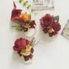Yi Yaguo 2475 Estilo Chino y Occidental Estilo Bosque Invitado Banquete Novio y Novia Ramillete Flor de Muñeca Ramillete para Uso en Bodas