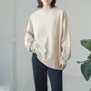 Toma Real de Nuevos Estilos Japoneses y Coreanos: Sudadera de Color Sólido y Rayas para Mujer de Primavera y Otoño, Camiseta Base de Algodón Holgada Oversize para Mujer, Exportación