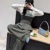 Conjunto de Dos Piezas para Niñas Primavera y Otoño Elegante para Niñas Mayores Otoño 2026 Top de Manga Larga Falso de Dos Piezas Pantalones de Peto Retro Pantalones Casuales