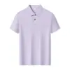 Polo 40S210G de algodão puro mercerizado, liso e brilhante, de manga curta, com gola e logo estampado, unissex, business casual