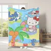 Manta de Gato Hello Kitty Transfronteriza Manta Gruesa de Dibujos Animados Hello Kitty Manta Impresa Digitalmente Manta