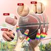 Luva de dedo elástica de nylon arco-íris para basquete, badminton, esportes, luva de dedo respirável, equipamento de proteção esportiva para dedos