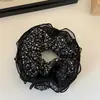 Scrunchie de Malha Tendência Nova para Primavera e Verão com Quatro Camadas de Delicados Designs Estampados, Elástico de Rabo de Cavalo, Elástico de Coque para Mulheres