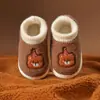 Pantuflas de algodón para niños y niñas, de invierno, con dibujos animados, lindas, para el hogar, cálidas, de felpa, para bebé, con talón cubierto, zapatos de algodón para el hogar para niños