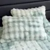 Par de Fronhas de Pelúcia de Pelo de Coelho para Inverno, Fronhas Espessadas de Veludo Leite, Enchimentos de Almofada de Fleece Coral, Peça Única