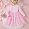 Vestido Princesa Elsa Estrela de Malha Congelante para Meninas 2026 Outono/Inverno Novo Vestido de Aniversário Manga Longa Infantil
