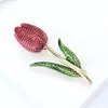 Broche Tulipa Artístico de Liga de Alumínio Esmaltada Estilo Coreano, Broche Acessório Pin Fresco Estilo Floresta para Cardigã de Xale Feminino