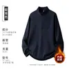 260g Peso Pesado Media Cremallera Cuello Alto Ropa de Trabajo Casual Delgado Forro Polar Manga Larga Camiseta Capa Interior Camiseta Base Impresión de Logo Personalizado