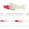 Nova isca de pesca multi-seção com chumbo 16,5g isca macia de cauda em T multi-seção isca peixe artificial