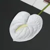Anturio rojo artificial transfronterizo de un solo tallo con textura 3D para decoración de escenas del hogar, accesorios decorativos para arreglos florales, ramo de flores artificiales venta directa