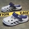 Zapatos con agujeros para hombre, ropa exterior de verano, zapatillas Baotou antideslizantes para oficina, zapatos deportivos de suela gruesa para hombre, sandalias de playa con sensación de mierda.