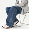 Jeans reto estilo americano para homens, novidade da moda outono e inverno 2026, jeans casual solto e estiloso