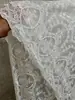Tecido de Renda Bordado com Fio de Algodão Bege Jacquard Francês Tecido para Roupas Vestido de Casamento Tecido de Designer Acessórios DIY