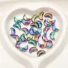 Pingente Lua de Vidro Brilhante 9X14Mm com Furo Transversal Colar Pingente de Pulseira Material para Joias DIY Acessórios de Vestuário