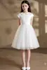 Vestido formal para meninas 2026 novo estilo rosa tule longo anfitriã simples Natal feriado apresentação roupa cross-border dropshipping