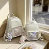 Mochila Transparente Nueva Hello Kitty 2026 para Estudiantes Mujeres, Gran Capacidad, Linda Mochila Estilo Coreano para el Trabajo