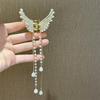 Novo Tridimensional Asas de Borboleta Pérola Borla Clipe Retro Alto Nível Elegante Grampo de Cabelo Antigo Hanfu Acessórios de Cabelo para Mulheres