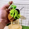 Muñeca de Pastel de Ganchillo Llavero de Uva Verde Colgante de Bolsa de Dibujos Animados Lindos Fresa de Hilo Tejido Festival Qixi Regalo Pequeño
