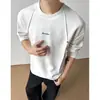 Camiseta masculina longa e moderna, de caimento solto, estilo americano desconstruído, com rebites, nova coleção de outono, moletom masculino pesado