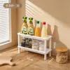 Estante de almacenamiento BNBSKitchen sobre la estufa, estante pequeño de pie para microondas, estante de almacenamiento para el hogar