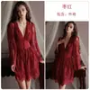 Camisola Sexy Renda Franzida com Bojo e Robe, Estilo Rosa Pura Tentação Desejo, Conjunto de Lingerie Feminina Plus Size P4058
