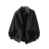 Chaqueta de vuelo marrón estilo americano para hombre, marca de moda de primavera, patchwork a cuadros, chaqueta tipo béisbol con cuello camisero, abrigo retro de estilo granero de alta costura