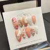 Handmade Nail Art Internet Red Armor Início da Primavera Fresh Girl Rosa Fake Nail Patch White Fairy Wear Armor