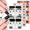 Película de esmalte de uñas que brilla en la oscuridad para Halloween, diseño de caricatura de calabaza, pegatinas de uñas impermeables y de larga duración, pegatinas populares de arte de uñas transfronterizas, en stock