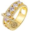 Moda caliente transfronteriza anillo creativo europeo y americano señoras anillo de diamantes chapado fabricantes de anillos al por mayor