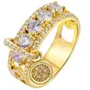 Deseo moda de venta caliente europea y americana creativa anillo pre-arreglado anillo de diamante chapado para damas anillo fabricantes al por mayor