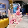 Bestseller internacional estilo ins capa de celular rosa aquarela lírio para iPhone 15PM com proteção anti-queda nos quatro cantos capa protetora iPhone AIR