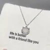 Lindo Collar de Gato para Mujer, Lujo Ligero, Colgante de Calcedonia Blanca Imitación de Alta Gama, Elegante Estilo para el Trabajo, Cadena para Clavícula con Circonita para Estudiantes