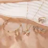 2024 Joyería de Venta Caliente Transfronteriza Set de Joyería Aretes de Mariposa Pulsera Anillo Pulsera Collar Set de Cuatro Piezas Accesorios de Reloj