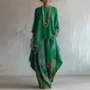 Ropa de mujer de comercio exterior europea y americana 2026, nuevo conjunto de otoño, top de color liso y pantalones de pierna ancha, conjunto casual de dos piezas