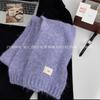 Bufanda de punto de mezcla de lana de estilo dulce para mujer, estilo coreano de invierno, gruesa, de mohair, cálida, para estudiantes.