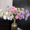 5 Rosas de Copo de Nieve Flores Artificiales Diseño de Escena para Salón de Bodas Flores Artificiales Pared de Rosas Popular Flores Artificiales Mayoreo