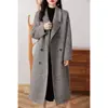 Nuevo Estilo 2026 Abrigo Largo de Lana Doble Faz Hasta la Rodilla para Mujer, Elegante y Sencillo, Corte Holgado, Chaqueta de Lana Talla Grande, Cárdigan Estilo Coreano