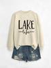 LAKE vida em estoque simples casual gola comércio exterior desejo senhoras manga comprida Amazon letras soltas camisola
