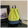 Bolsa de Ombro Dupla com Blocos de Cor Transfronteiriça Nova para Mulheres com Compartimento Independente para Sapatos, Leve, Grande Capacidade, Esportes, Fitness, Mochila para Curta Distância