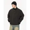 Chaqueta de aviador de moda transfronteriza estilo americano con silueta tridimensional, color liso, chaqueta para hombre con cremallera, corte limpio, chaqueta de béisbol, moderna